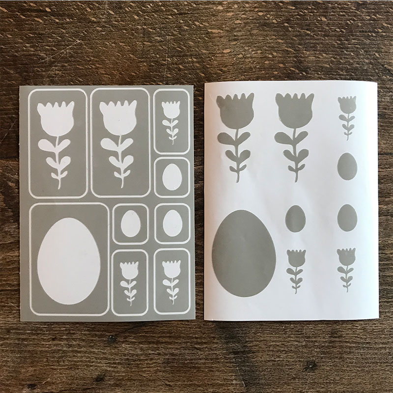 Aufkleber Set "Blume & Ei"
